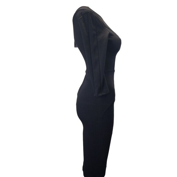 Unique Vintage Black Bodycon Dress XS NWT - Picture 3 of 16